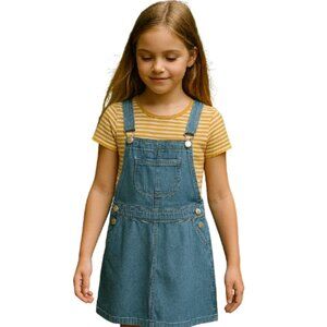 Girls denim overall dress